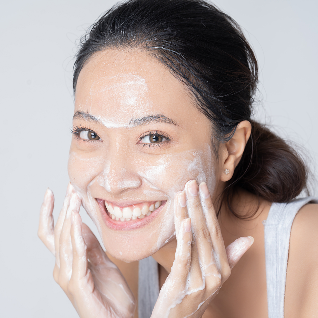 Washing face acne deals